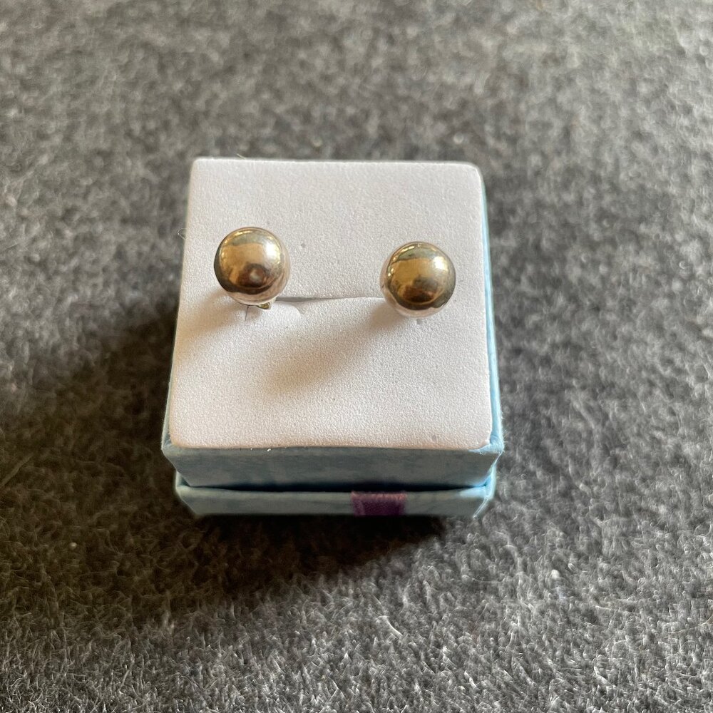 Simple sterling silver ball stud earrings